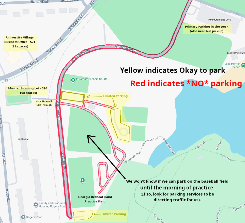 Parking at Redcoat Field